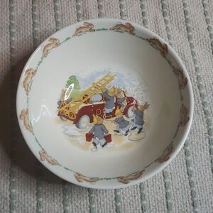 Bunnykins Royal Doulton Fire Truck little kid bowl